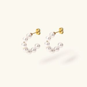 Pearl hoop earrings #1109